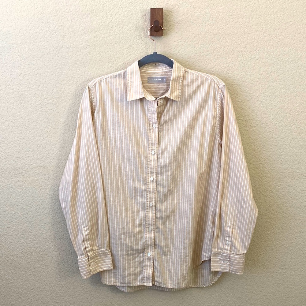 Everlane Stripped Button Down Blouse